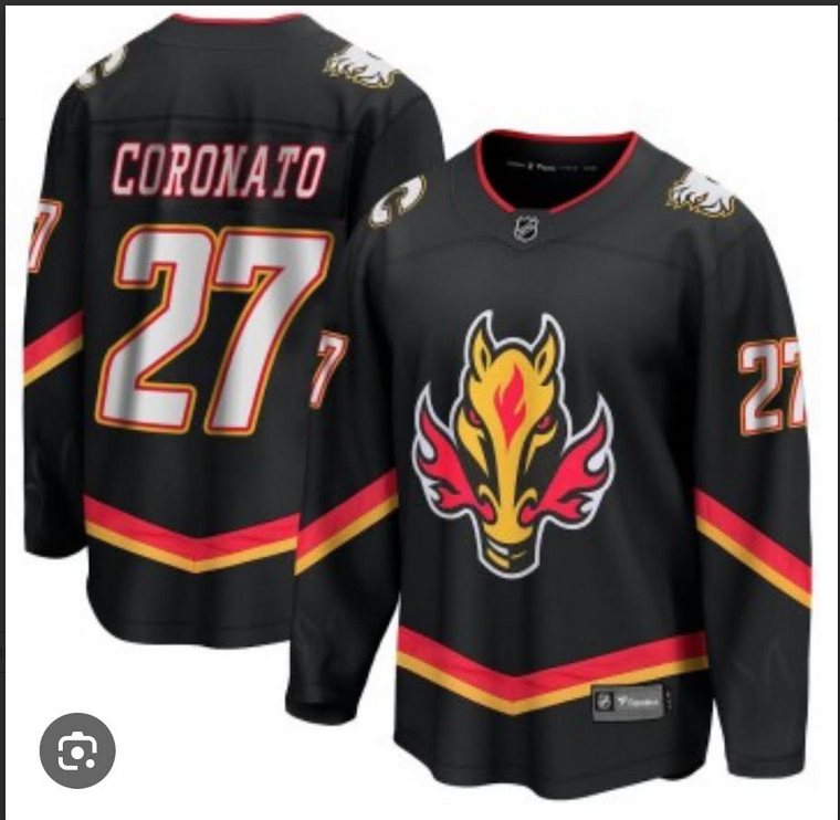 Men Calgary Flames #27 Coronato Fanatics Branded black 2025 NHL Heritage Classic Premier Breakaway Jersey->calgary flames->NHL Jersey